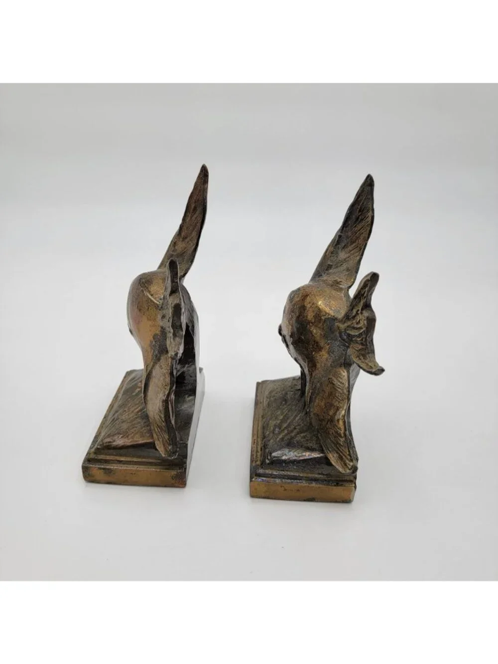 Vintage Ray E Dodge Art Deco Bronze Angel Fish Bookends Set Of 2 c.1938-1939